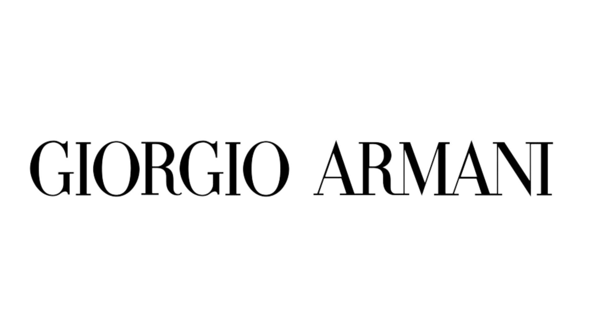 Giorgio Armani Logo con letras negras en un fondo blanco